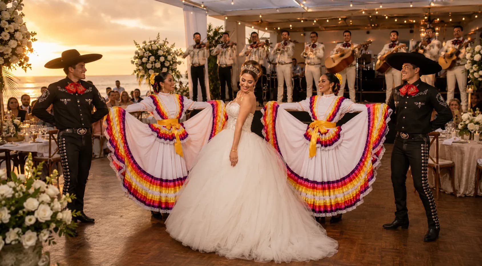 Bailarines de Grandeza Mexicana en escena